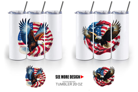 Tumbler Eagle 4th of July Sublimation artnoy 