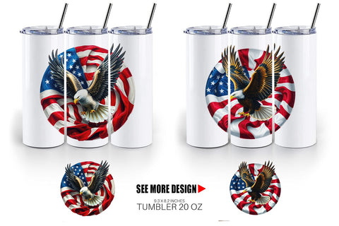 Tumbler Eagle 4th of July Sublimation artnoy 