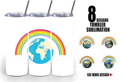 Tumbler Earth with a Rainbow Sublimation artnoy 