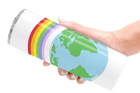 Tumbler Earth with a Rainbow Sublimation artnoy 