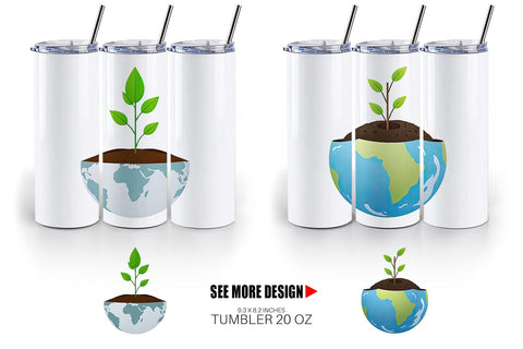 Tumbler Earth with a Seedling Sublimation artnoy 