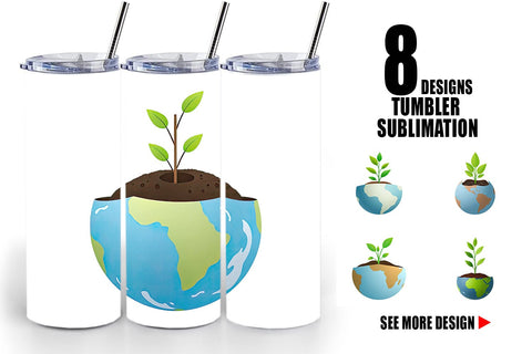 Tumbler Earth with a Seedling Sublimation artnoy 