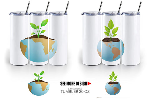 Tumbler Earth with a Seedling Sublimation artnoy 