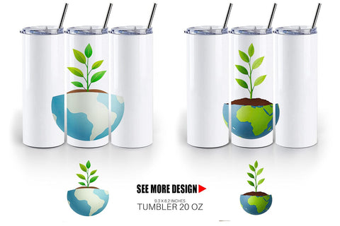 Tumbler Earth with a Seedling Sublimation artnoy 