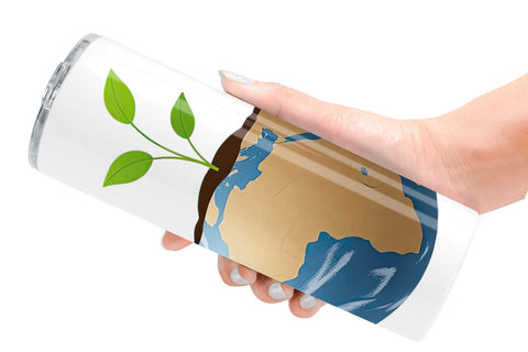 Tumbler Earth with a Seedling Sublimation artnoy 