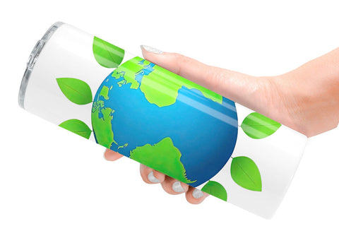 Tumbler Earth with Leaves Sublimation artnoy 