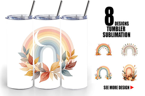 Tumbler Earthy Boho Fall Sublimation artnoy 