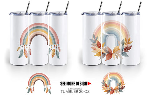 Tumbler Earthy Boho Fall Sublimation artnoy 