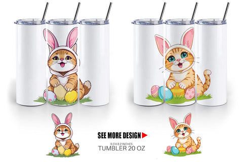 Tumbler Easter Cat Sublimation artnoy 