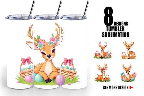 Tumbler Easter Deer Sublimation artnoy 