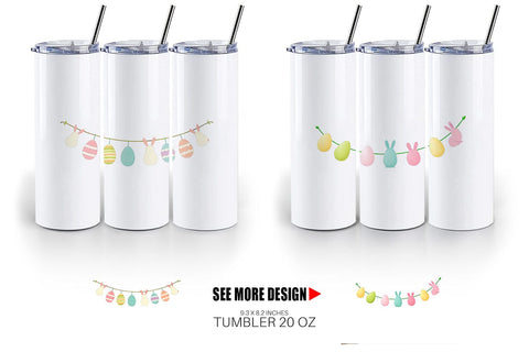 Tumbler Easter Garland Sublimation artnoy 