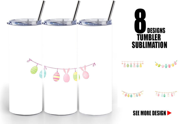 Tumbler Easter Garland Sublimation artnoy 