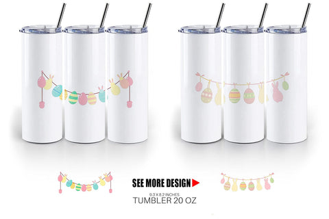 Tumbler Easter Garland Sublimation artnoy 