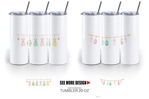 Tumbler Easter Garland Sublimation artnoy 