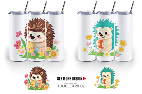 Tumbler Easter Hedgehog Sublimation artnoy 