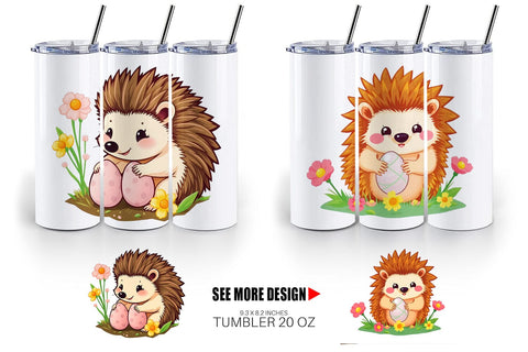 Tumbler Easter Hedgehog Sublimation artnoy 