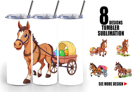 Tumbler Easter Horse Sublimation artnoy 
