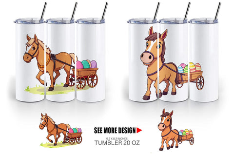 Tumbler Easter Horse Sublimation artnoy 