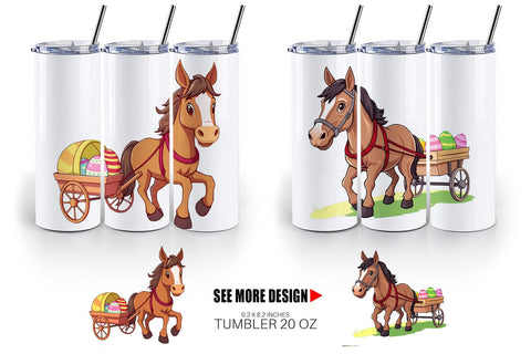 Tumbler Easter Horse Sublimation artnoy 