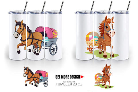 Tumbler Easter Horse Sublimation artnoy 