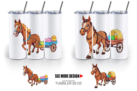 Tumbler Easter Horse Sublimation artnoy 