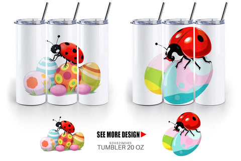 Tumbler Easter Ladybug Sublimation artnoy 