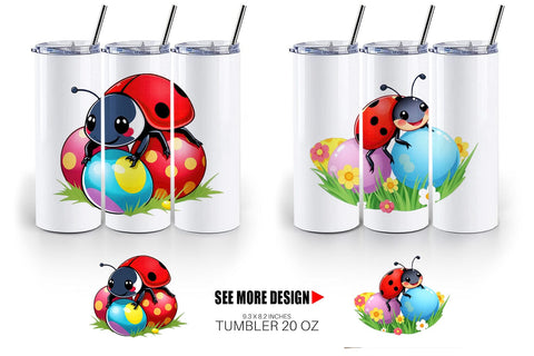 Tumbler Easter Ladybug Sublimation artnoy 