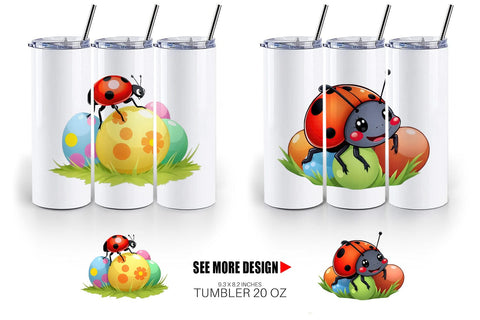 Tumbler Easter Ladybug Sublimation artnoy 