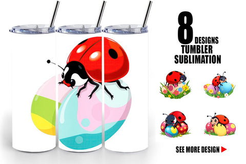 Tumbler Easter Ladybug Sublimation artnoy 
