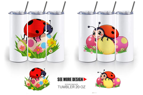 Tumbler Easter Ladybug Sublimation artnoy 