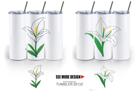 Tumbler Easter Lily Sublimation artnoy 