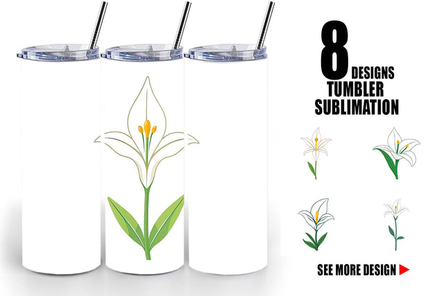 Tumbler Easter Lily Sublimation artnoy 
