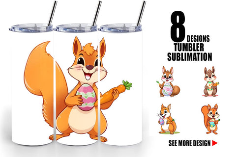 Tumbler Easter Squirrel Sublimation artnoy 
