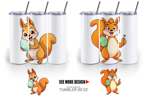 Tumbler Easter Squirrel Sublimation artnoy 