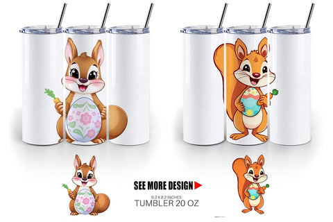 Tumbler Easter Squirrel Sublimation artnoy 