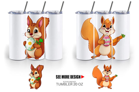 Tumbler Easter Squirrel Sublimation artnoy 