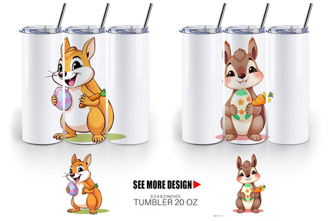 Tumbler Easter Squirrel Sublimation artnoy 