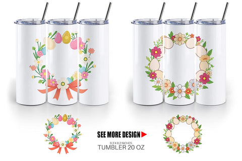 Tumbler Easter Wreath Sublimation artnoy 