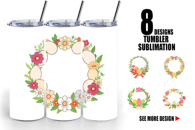 Tumbler Easter Wreath Sublimation artnoy 