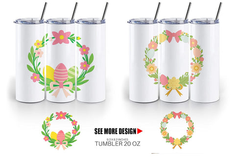 Tumbler Easter Wreath Sublimation artnoy 