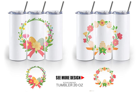 Tumbler Easter Wreath Sublimation artnoy 