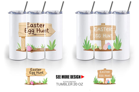 Tumbler Egg Hunt Sign Sublimation artnoy 