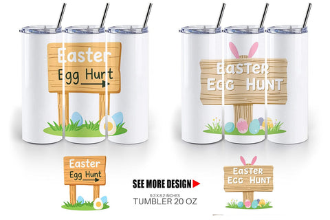 Tumbler Egg Hunt Sign Sublimation artnoy 