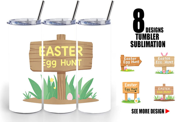 Tumbler Egg Hunt Sign Sublimation artnoy 