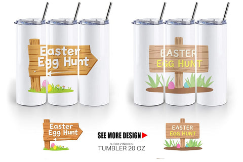 Tumbler Egg Hunt Sign Sublimation artnoy 