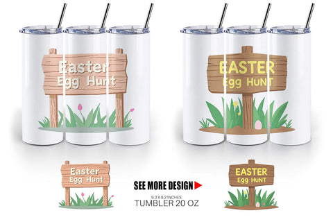 Tumbler Egg Hunt Sign Sublimation artnoy 