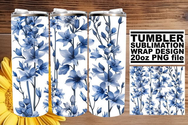Tumbler Elegance: Flower Pattern Sublimation Art Sublimation afrosvg 