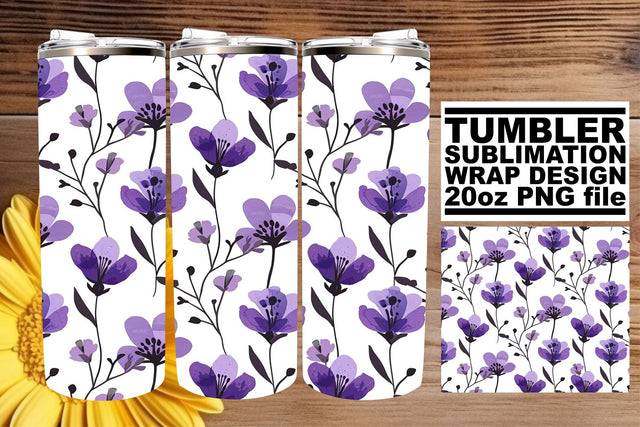 Tumbler Elegance: Flower Pattern Sublimation Art Sublimation afrosvg 