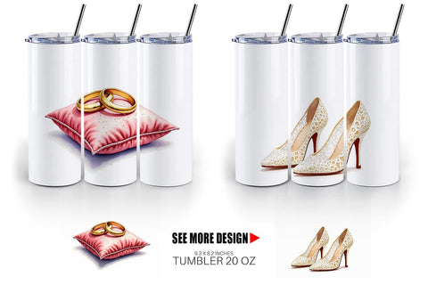Tumbler Elegant Bridal Accessories and Keepsakes Sublimation artnoy 