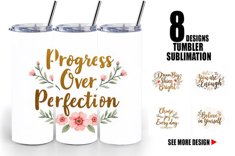 Tumbler Elegant Gold Motivational Quotes Sublimation artnoy 